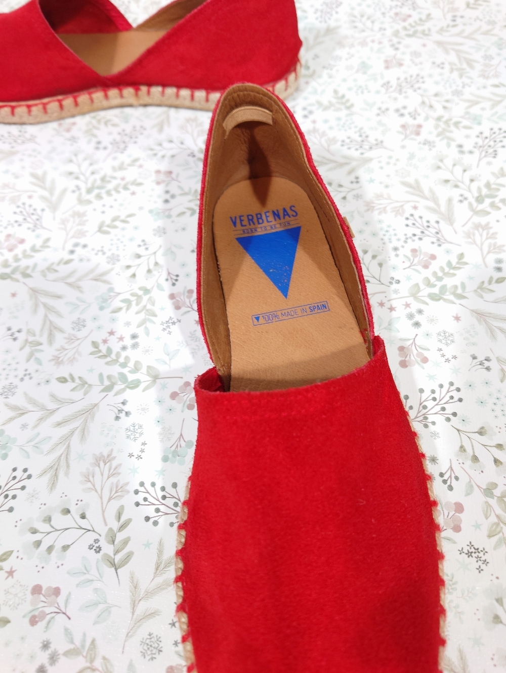 Verbenas Red Suede Espadrilles Women’s Size 40 (US 9) Made in Spain Slip On